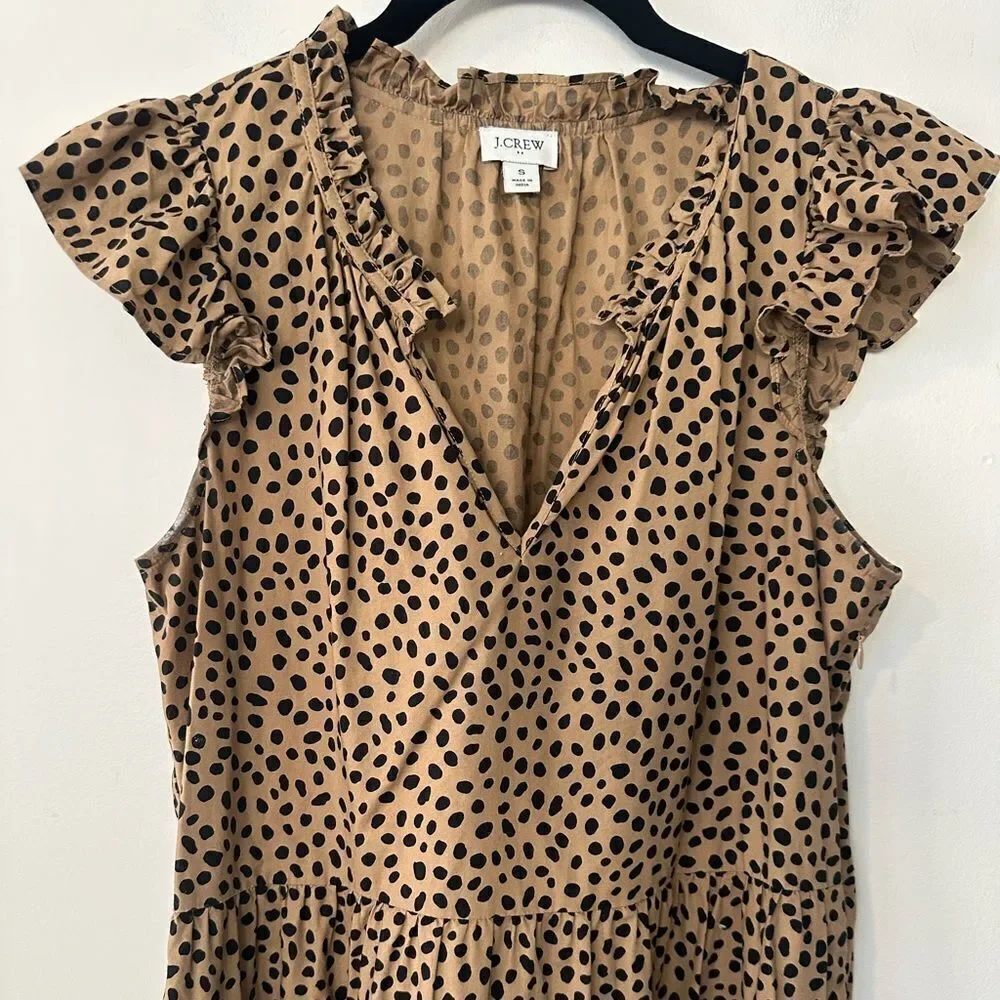J. Crew Poplin Midi Polka Dot Dress S